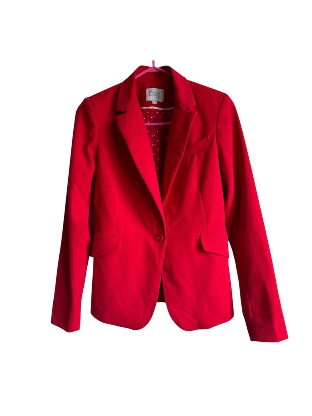 Dalia Women’s Red Heart Print Lined Blazer Size XS